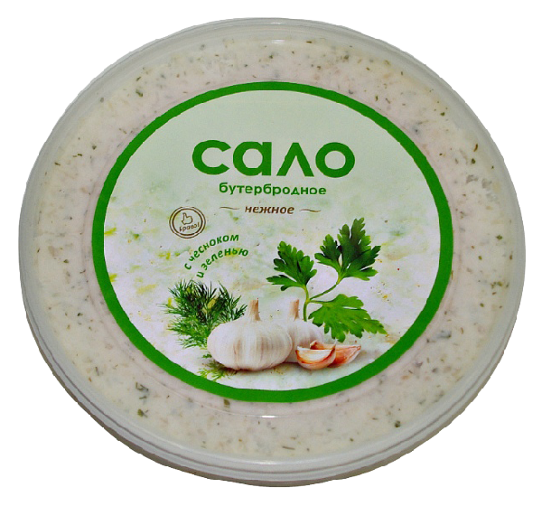 Сало БРАВО Бутербродное с чесноком и зеленью 150г