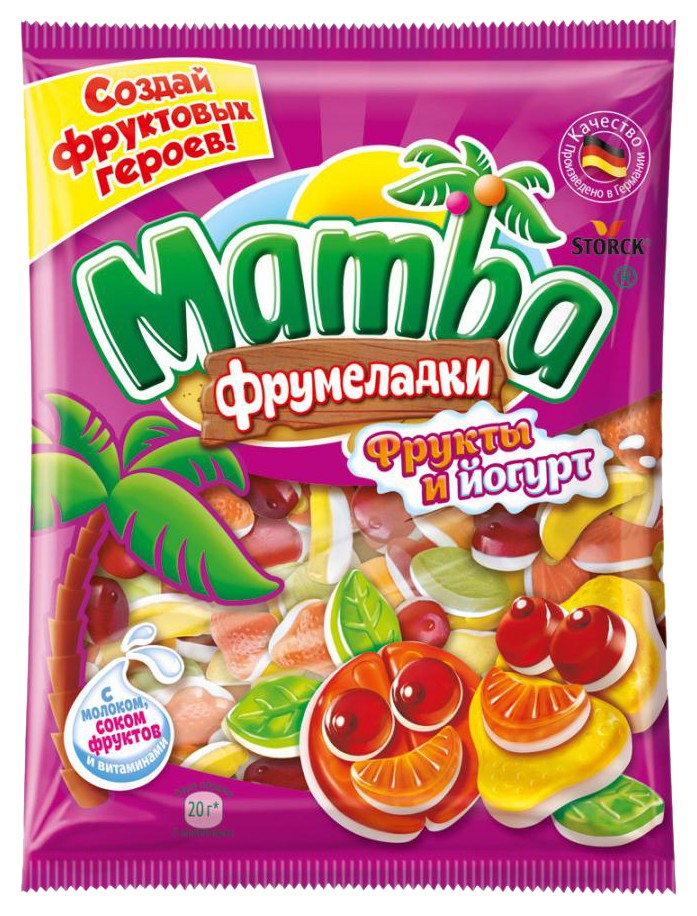 Жевательный мармелад МАМБА Фрумеладки Фрукты йогурт 140г