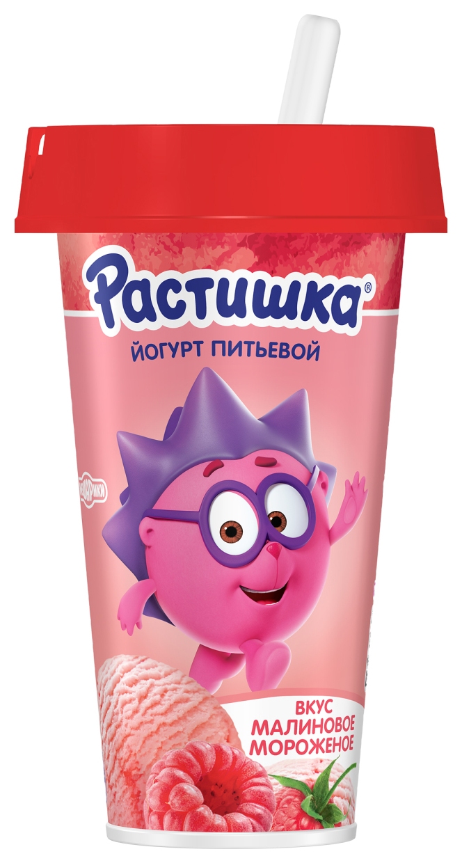 Йогурт РАСТИШКА со вкусом малинового мороженого бзмж 2.8% 190г