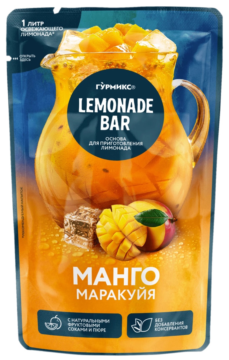 Концентрат для напитка ГУРМИКС Лимонад Бар манго маракуйя 150г