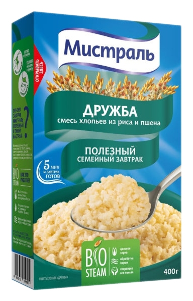 Смесь хлопьев МИСТРАЛЬ Дружба карт/уп 400г