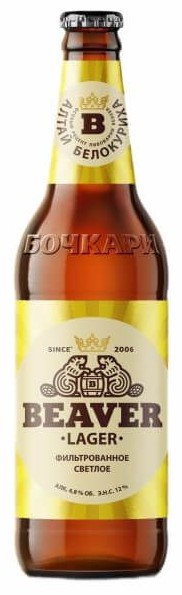 Пиво БОЧКАРИ Бивер Лагер светлое пастер 4.8% ст/б 0.44л