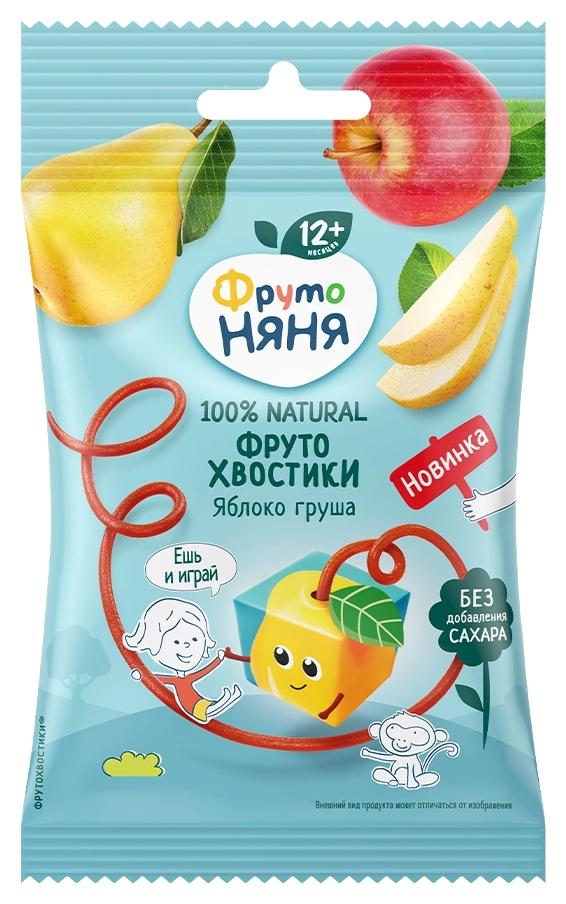 Фруктовые кусочки ФРУТОНЯНЯ ФрутоХвостики яблоко-груша м/у 15г