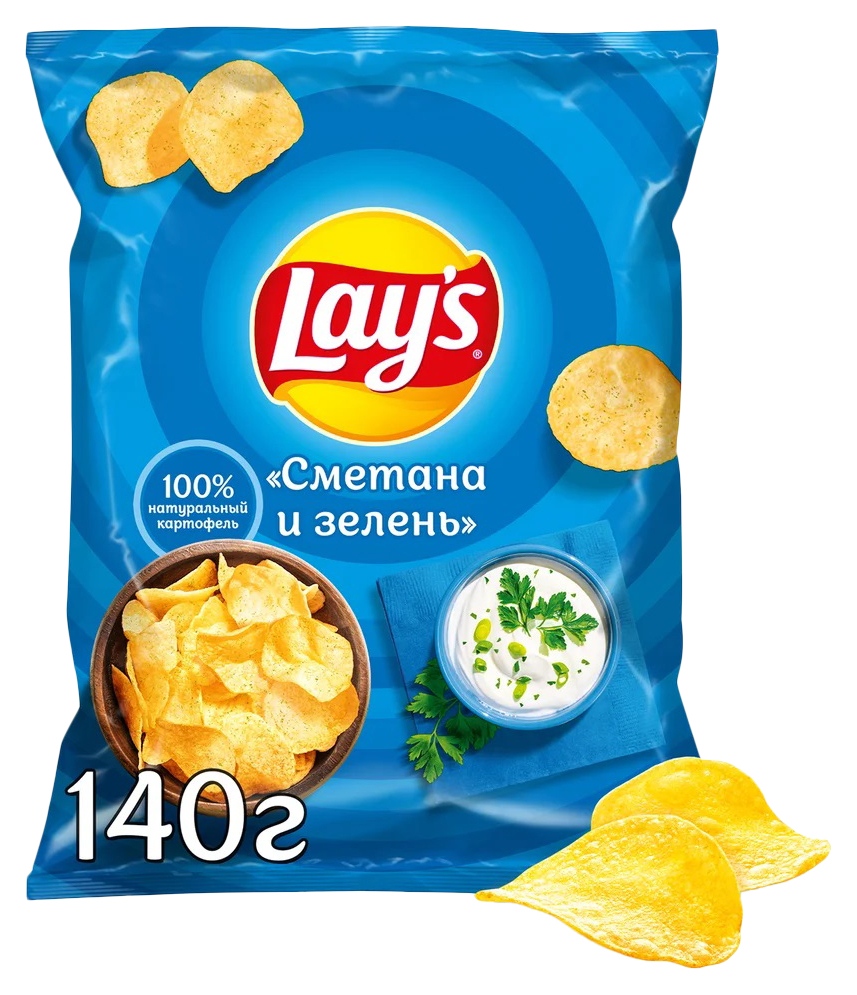 Чипсы ЛЕЙС сметана зелень 140г