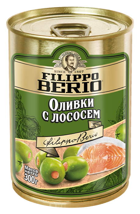 Оливки ФИЛИППО БЕРИО с лососем ж/б 314мл