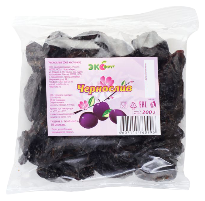 Чернослив ЭКОФРУТ 200г