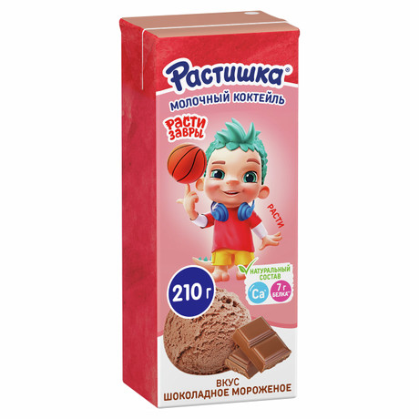 Коктейль молочный РАСТИШКА Шоколадное мороженое бзмж 2% 210г