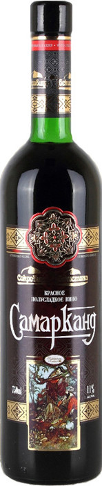 Вино СОКРОВИЩА УЗБЕКИСТАНА Самарканд красное п/сл 11-12% ст/б 0.75л