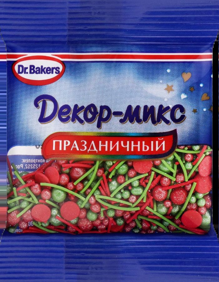 Посыпка ДОКТОР БЕЙКЕРС праздничный микс м/у 10г