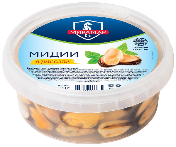Мидии МЕРИДИАН в рассоле 300г