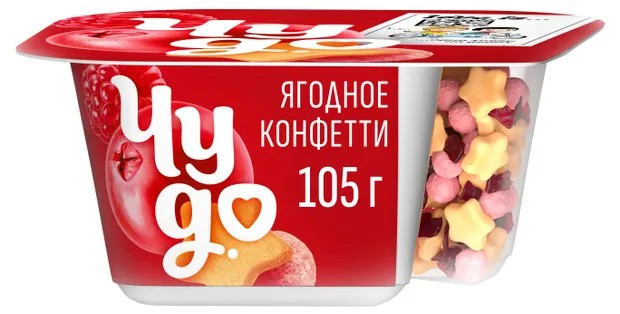 Йогурт ЧУДО Ягодное конфетти бзмж 4% 105г