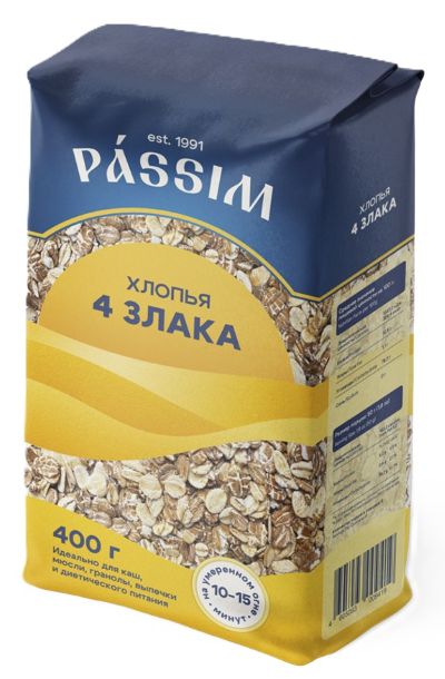 Хлопья ПАССИМ 4 злака м/у 400г