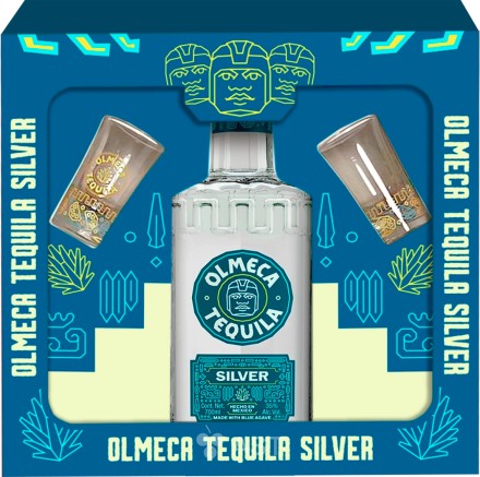 Текила ОЛЬМЕКА Сильвер 35% ПК 0.7л+2 шота