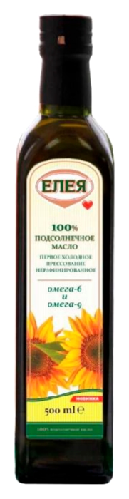 Масло подсолнечное ЕЛЕЯ нерафинированное ст/б 500мл