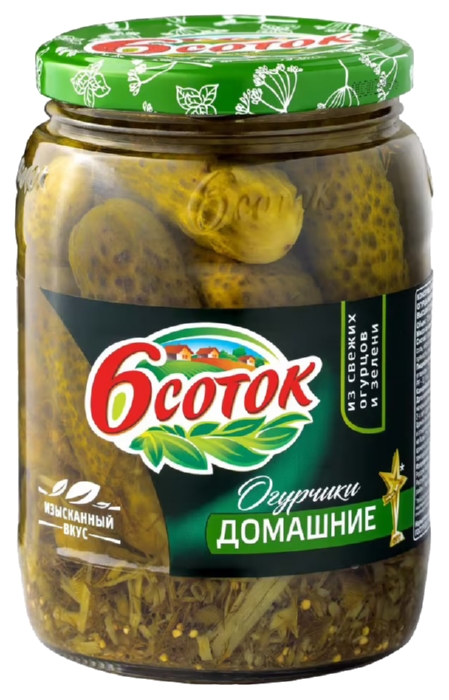 Огурцы ШЕСТЬ СОТОК Домашние ст/б 720мл