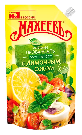 Майонез МАХЕЕВЪ Провансаль с лимонным соком 67% д/пак 400мл