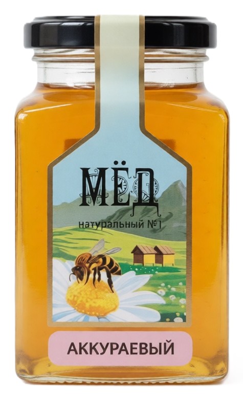 Мед натуральный аккураевый ст/б 350г
