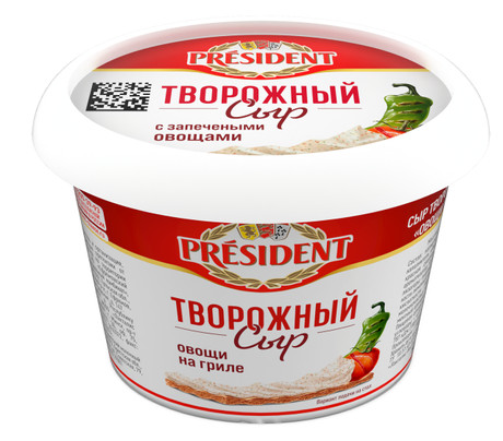 Сыр творожный ПРЕЗИДЕНТ овощи на гриле бзмж 54% 140г