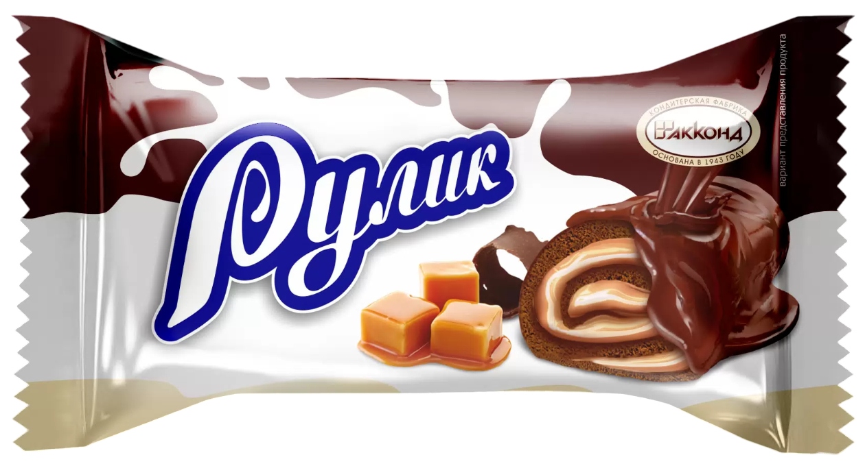 Конфеты АККОНД Рулик глазированный мини рулет весовые