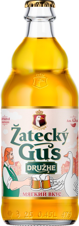 Пиво ЖАТЕЦКИЙ ГУСЬ Друже светлое 4.3% ст/б 0.45л