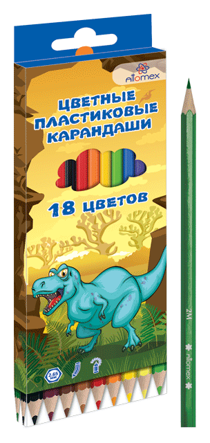 Карандаши цветные АТТОМИКС 18шт арт.5023610