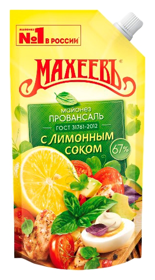 Майонез МАХЕЕВЪ Провансаль с лимонным соком 67% д/пак 200мл