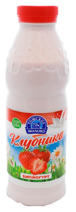 Биойогурт ТОМСКОЕ МОЛОКО с клубникой бзмж 2.5% 500г