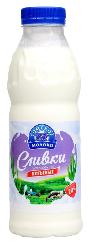Сливки ТОМСКОЕ МОЛОКО питьевые пастер бзмж 20% пэт 480г