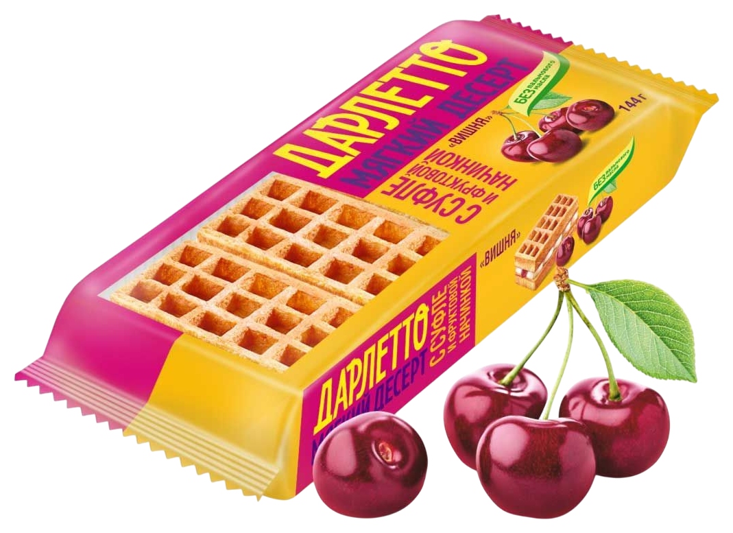 Вафли ДАРЛЕТТО Вишня мягкие 144г