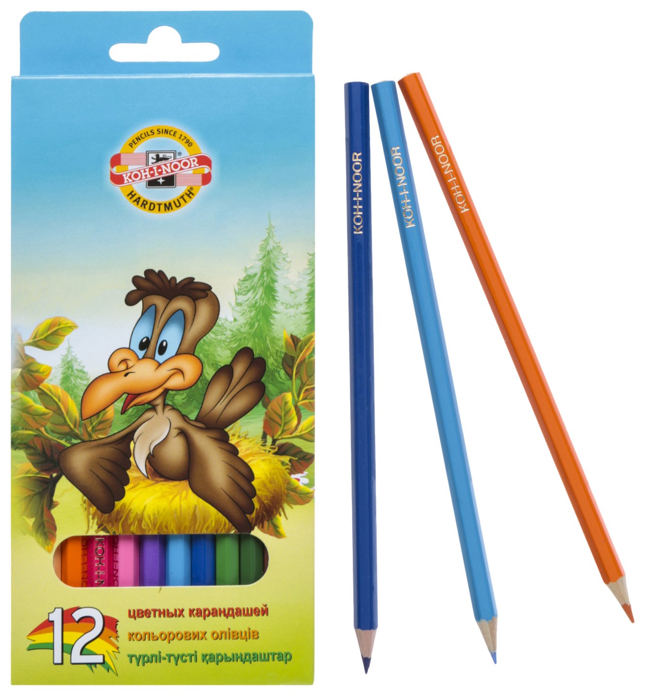 Карандаши цветные КОХИНОР Птицы 12шт арт.3552