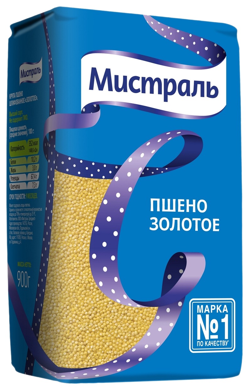 Пшено МИСТРАЛЬ Золотое м/у 900г