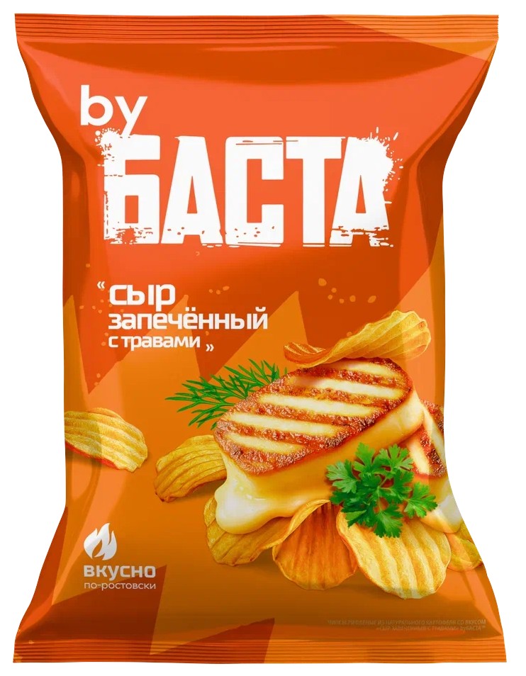 Чипсы БАСТА рифленые сыр запеченный с травами 120г