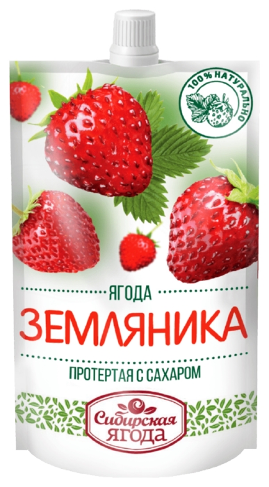 Земляника СИБИРСКАЯ ЯГОДА протертая с сахаром д/пак 280г