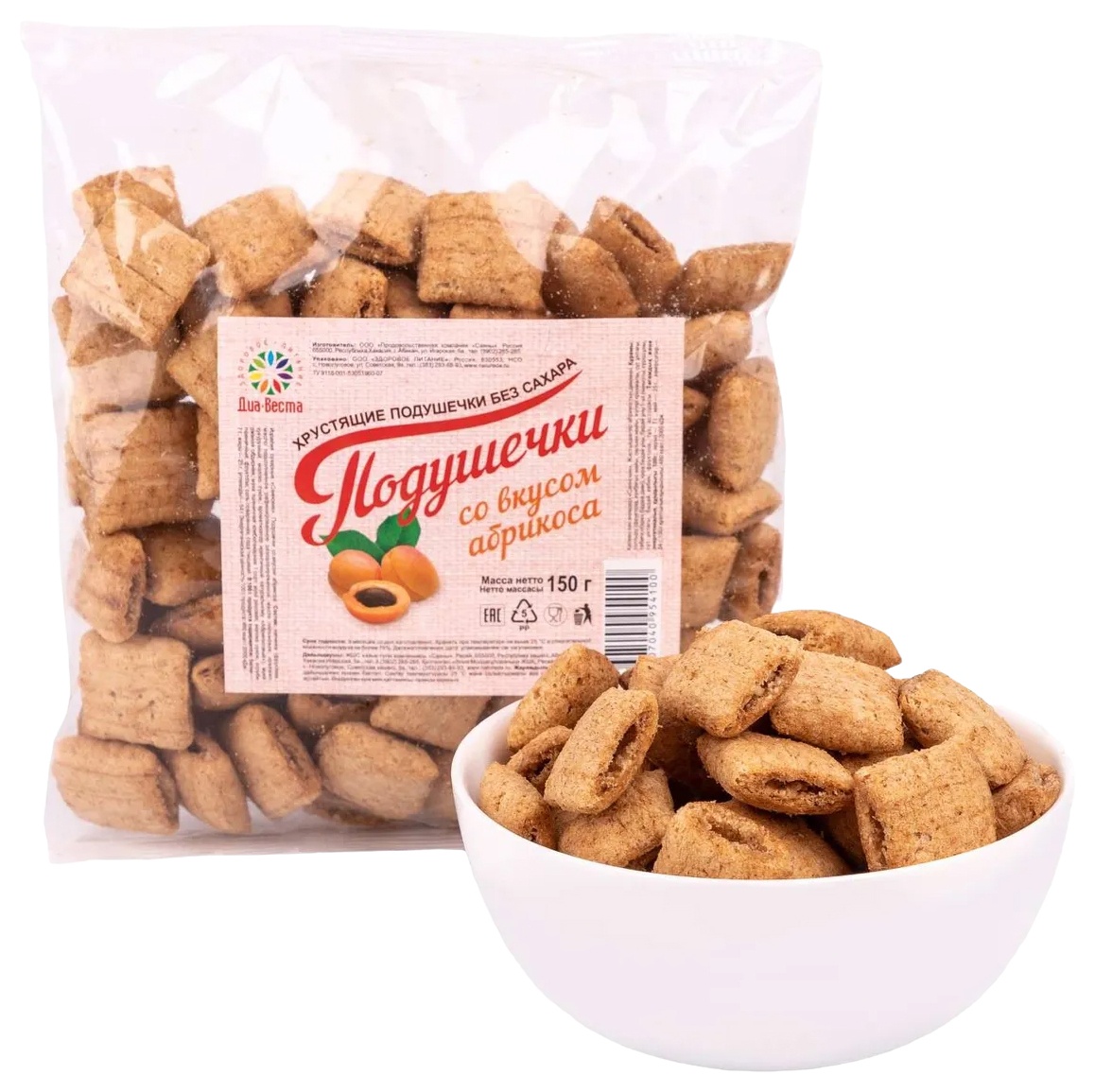 Подушечки ВСЕГДА МОЖНО со вкусом абрикоса на фруктозе 150г