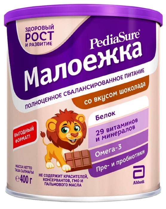 Смесь ПЕДИАШУР Малоежка со вкусом шоколада  ж/б 400г