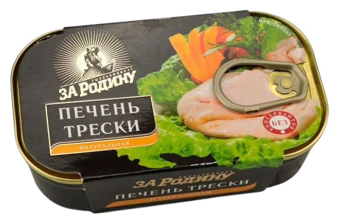 Печень трески ЗА РОДИНУ натуральная ж/б 115г