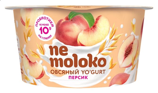 Йогурт овсяный НЕМОЛОКО персик 5% 130г
