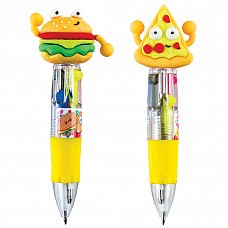 Ручка ЦЕНТРУМ Пицца и Гамбургер автоматическая 4-х цветная арт.80095Р