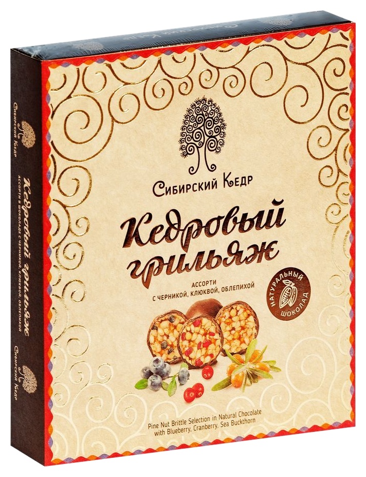 Набор конфет СИБИРСКИЙ КЕДР Кедровый грильяж Ассорти 120г
