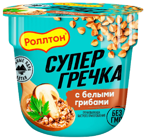 Каша РОЛЛТОН Гречневая с белыми грибами стакан 45г