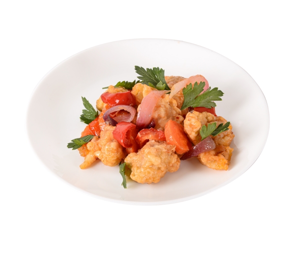 Филе куриное жареное в кисло-сладком соусе