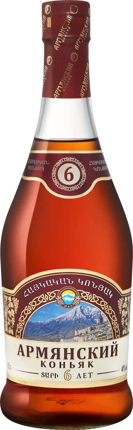 Коньяк АРМЯНСКИЙ КОНЬЯК 6 лет 40% ст/б 0.5л