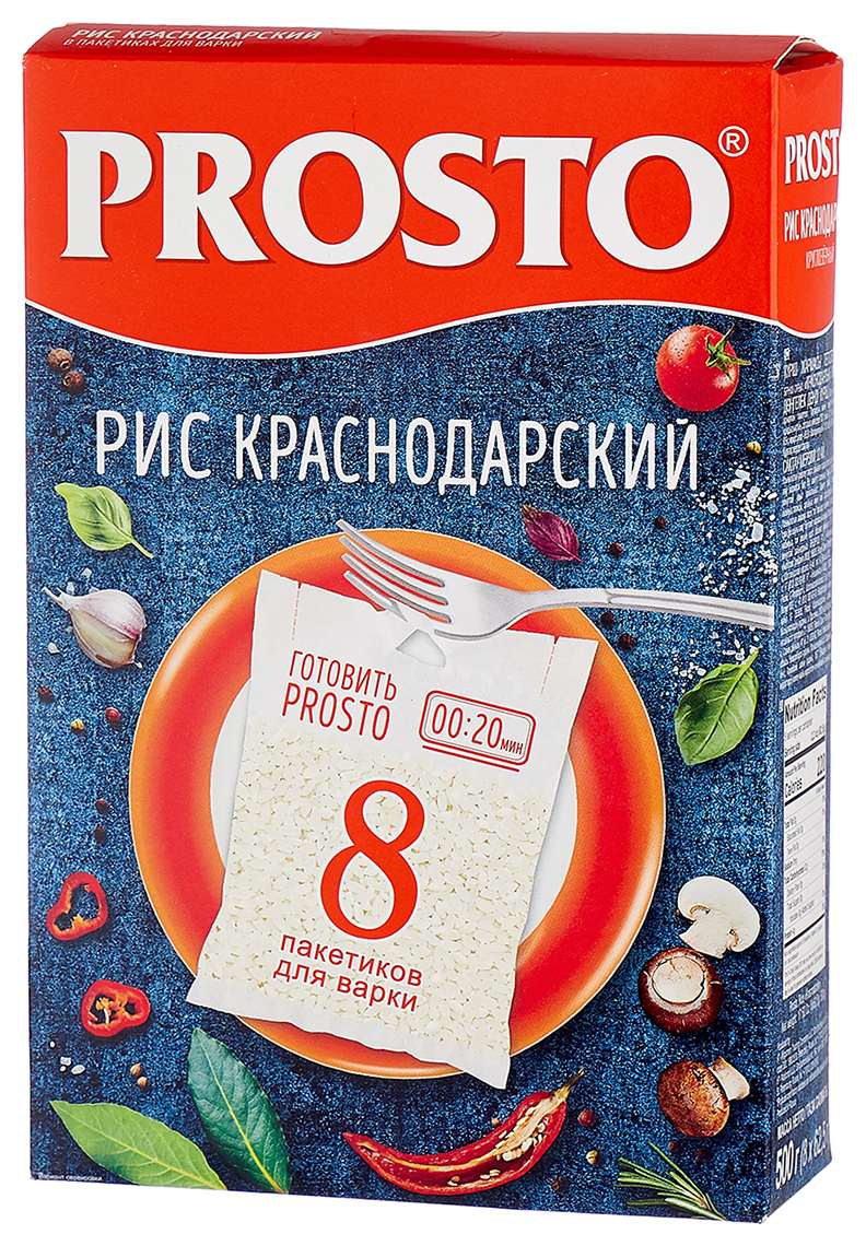 Рис ПРОСТО Краснодарский круглозерный карт/уп 500г