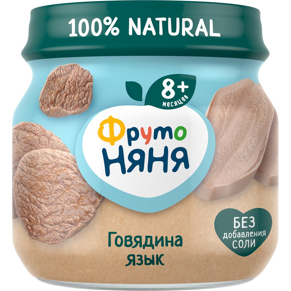 Пюре ФРУТОНЯНЯ говядина с языком ст/б 80г