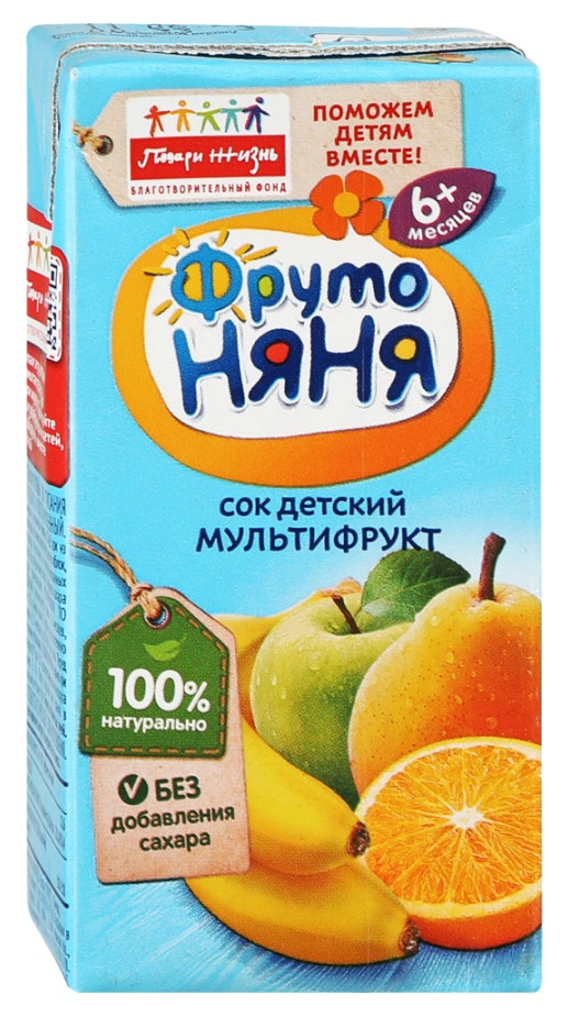 Сок ФРУТОНЯНЯ мультифруктовый 0.2л