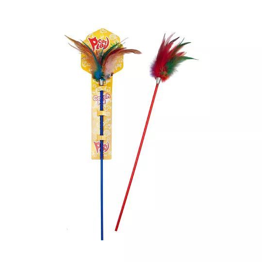 Игрушка для кошки ПЛЕЙ КЭТ Дразнилка с перьями