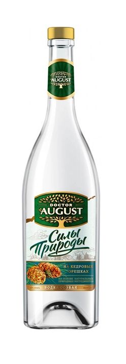 Водка ДОКТОР АВГУСТ На кедровых орешках 40% ст/б 0.5л