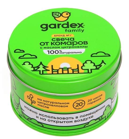 Свеча ГАРДЕКС Фэмили репеллентная от комаров ж/б