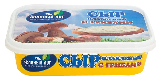 Сыр плавленый ЗЕЛЕНЫЙ ЛУГ с грибами бзмж 45% 180г