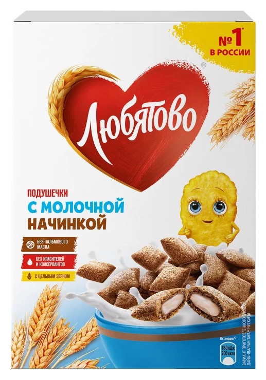 Подушечки ЛЮБЯТОВО с молочной начинкой 220г